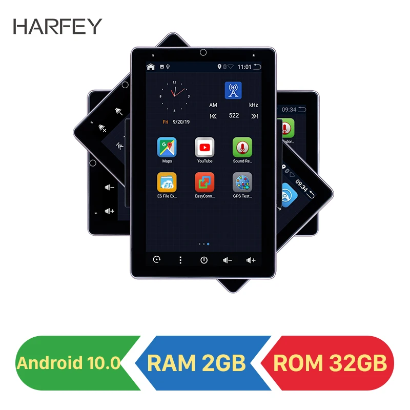 Универсальный автомобильный радиоприемник Harfey Android 10 0 1 дюйма HD навигация