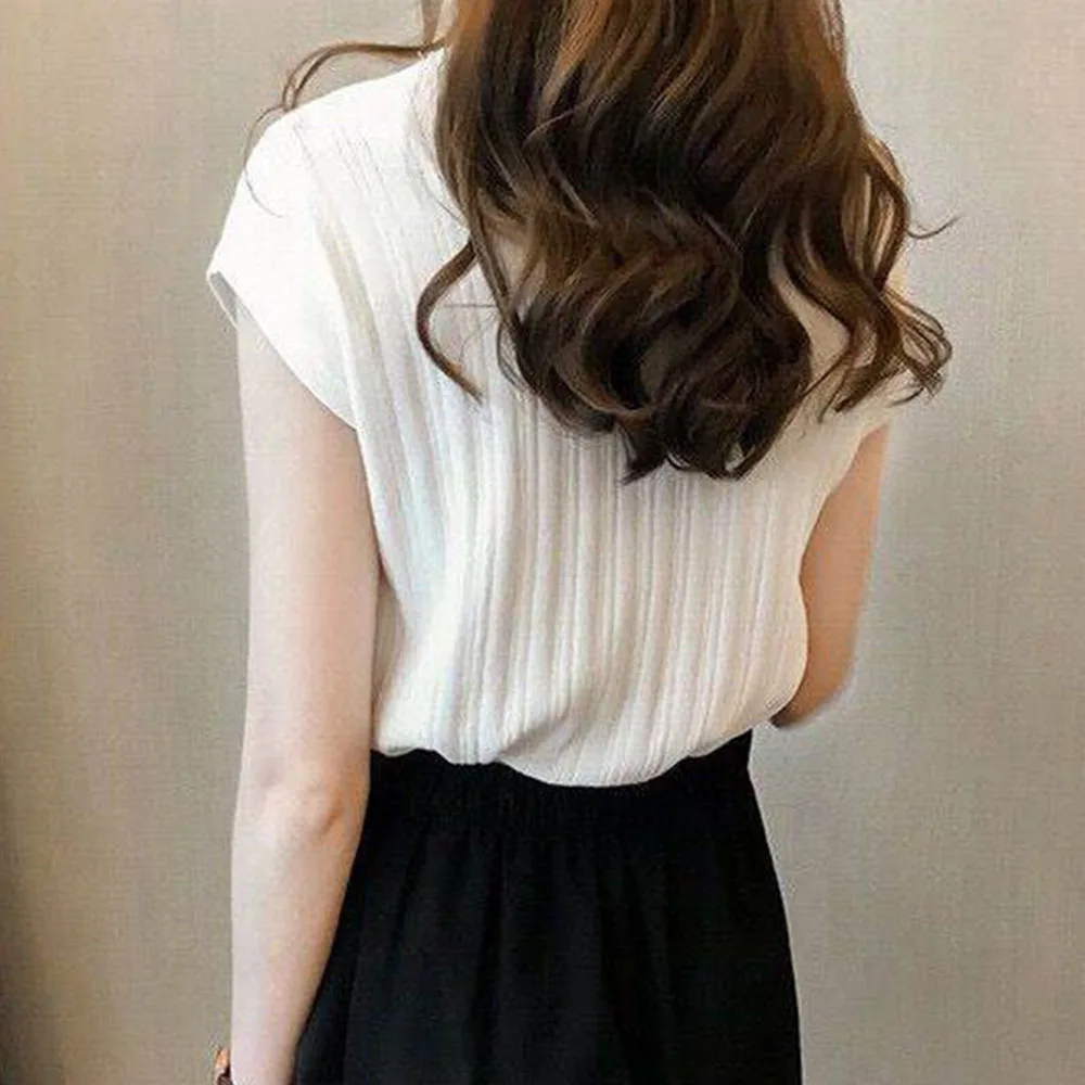 Осень лето 2020 вязаные топы из ледяного шелка однотонные яркие офисные женские