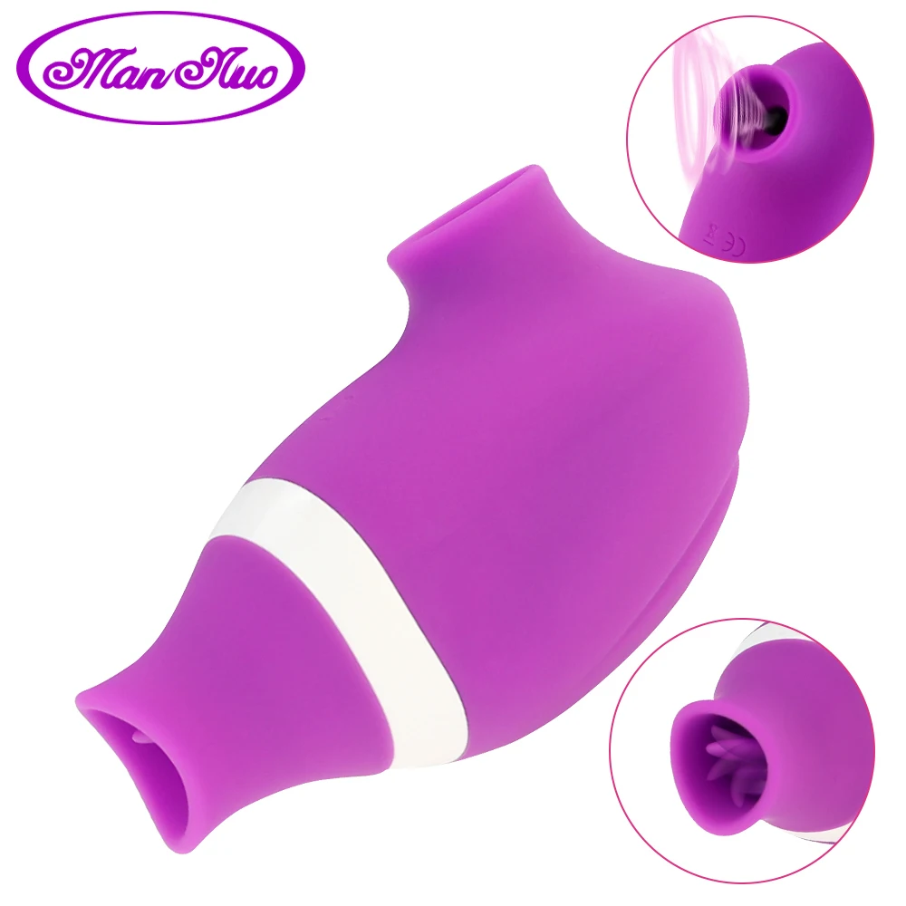 Сосать & лизание клитора Вибратор двойной стимуляции Adorime соски на присосках для