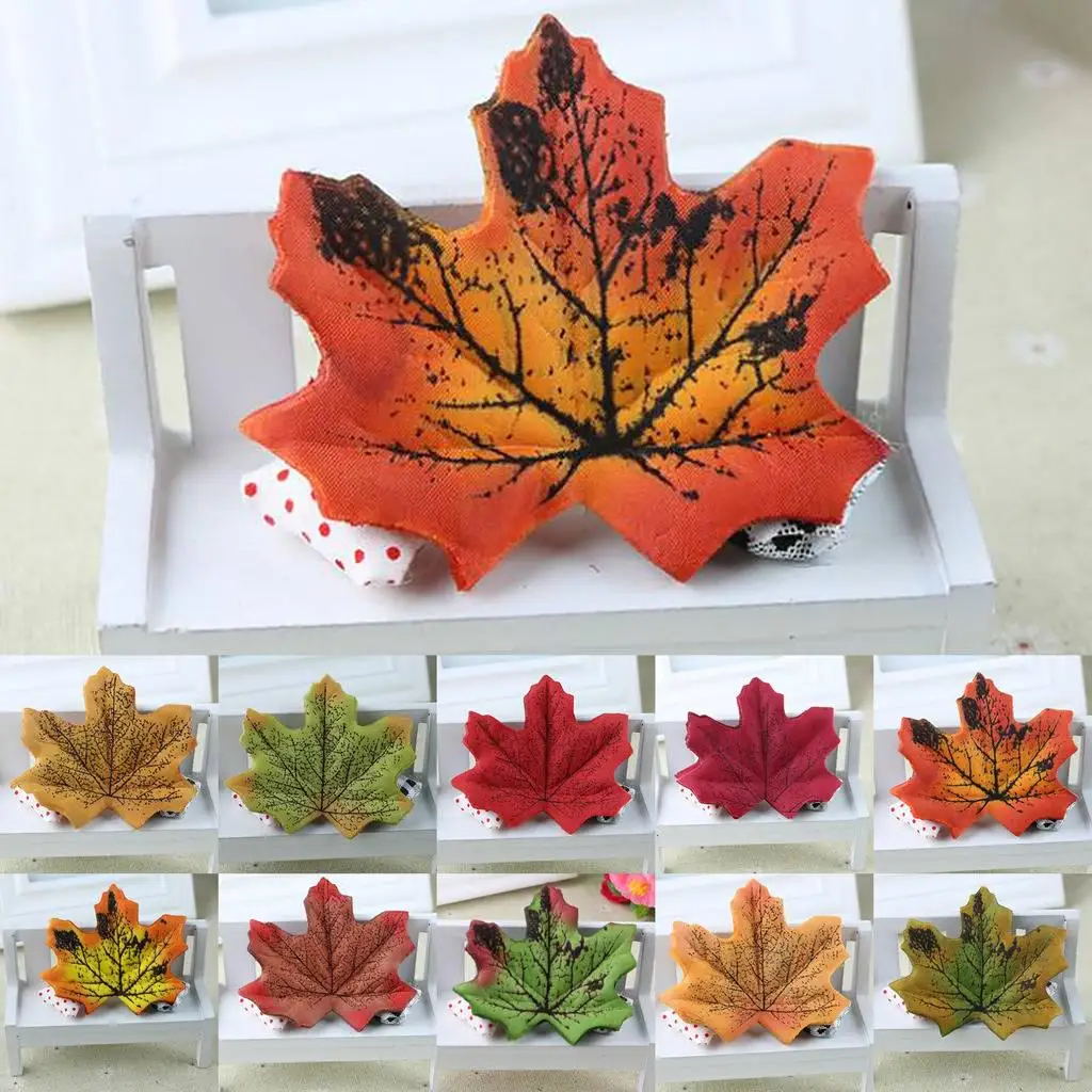 

100PCS Fall Silk Leaves Wedding Party Autumn Maple Artificial Leaf Plant Decoration Photo Props