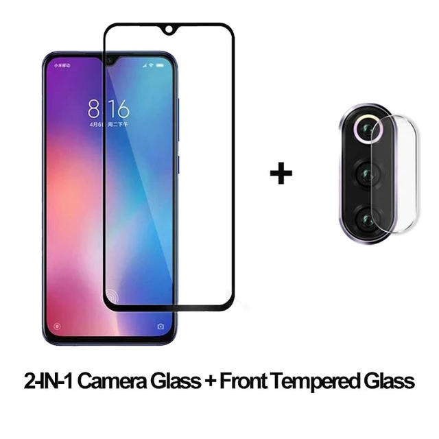 2in1 1Front 1Lens 2в1 Защитное стекло для xiaomi mi 9 lite, безопасные очки, пленка для объектива камеры, защита экрана на xio mi xao mi xia mi 9 se 9se mi 9se - Цвет: 2in1 1Front 1Lens