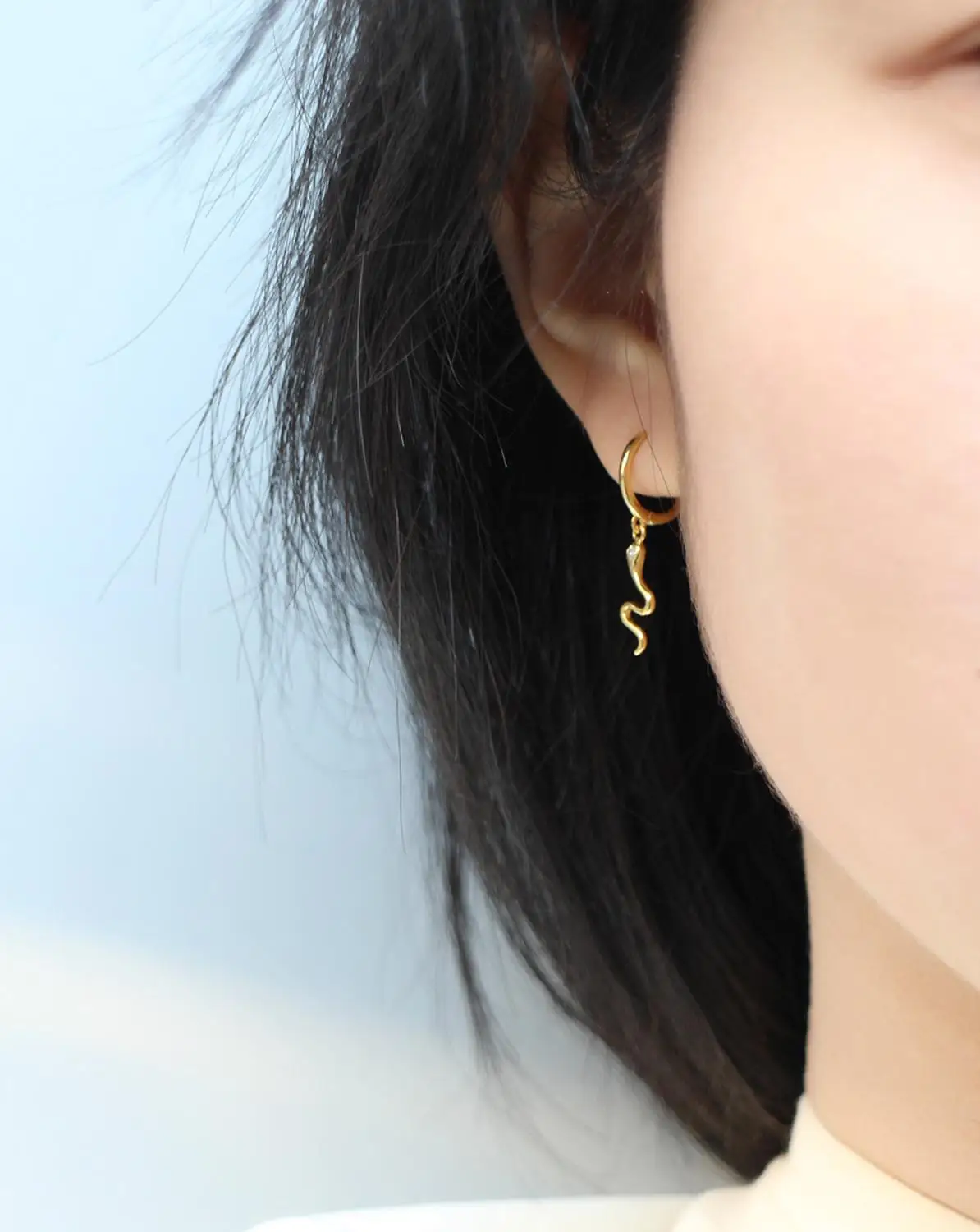 Серьги из стерлингового серебра 925 пробы модные короткие серьги в виде змеи с