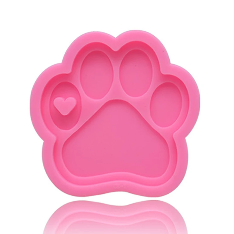 

2021 New Crystal Epoxy Resin Mold Bear Paw Keychain Casting Silicone Mould DIY Craft Tool
