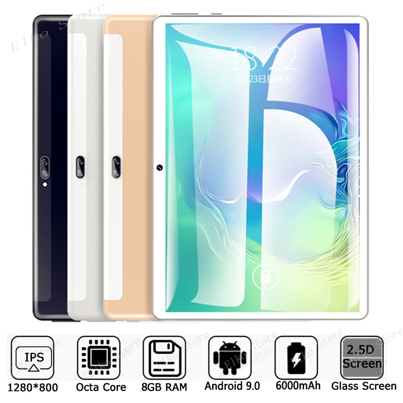 

Новый оригинальный планшетный ПК 10 дюймов Octa Core, 4G, с функцией звонка Google Market GPS, Wi-Fi, FM, Bluetooth 10,1 таблетки 8G + 128G Android 9,0 tab