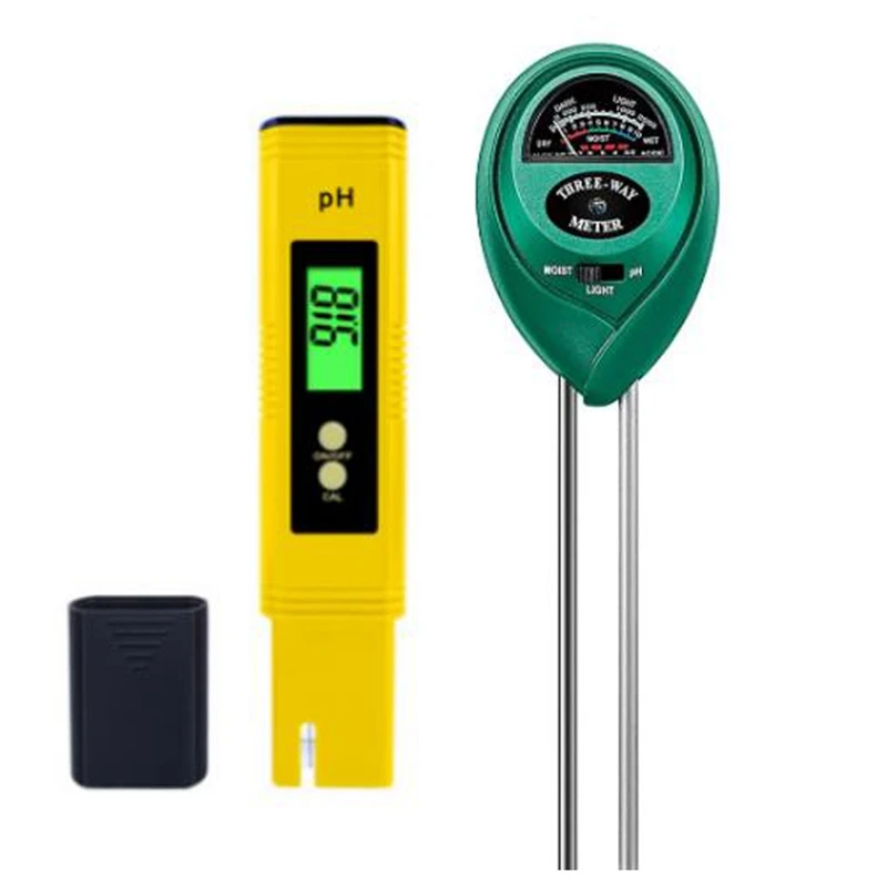 

PH Meter Soil Tester Combo, Digital PH Water Tester and 3-In-1 Plant Moisture Light PH Meter for Garden