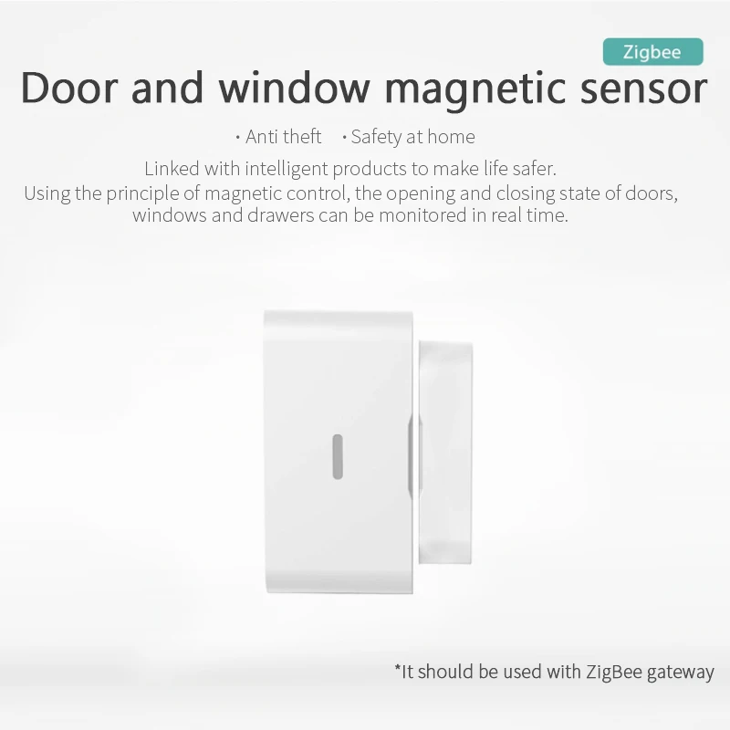 

Tuya Door Window Sensor Zigbee Wireless Connection Smart Mini Door Sensor Work With App Notification Alert Security Alarm