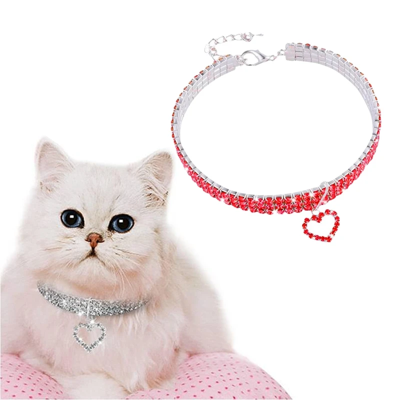 Милый ошейник стразы аксессуары для собак красивые питомцев украшение шеи щенка