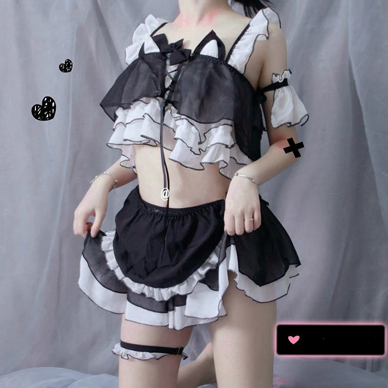 Классическая кружевная Женская одежда боди японская кавай сексуальные костюмы