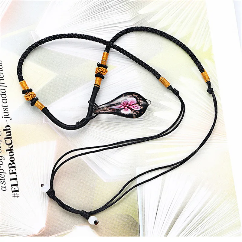 Женское винтажное длинное ожерелье в форме капель шара из стекла подарок на день