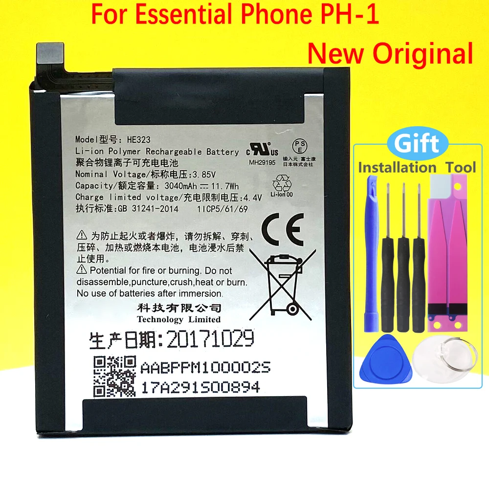 

New Original HE323 3040mah Battery For Essential Phone PH-1 Phone Replacement In Stock With Tracking Number