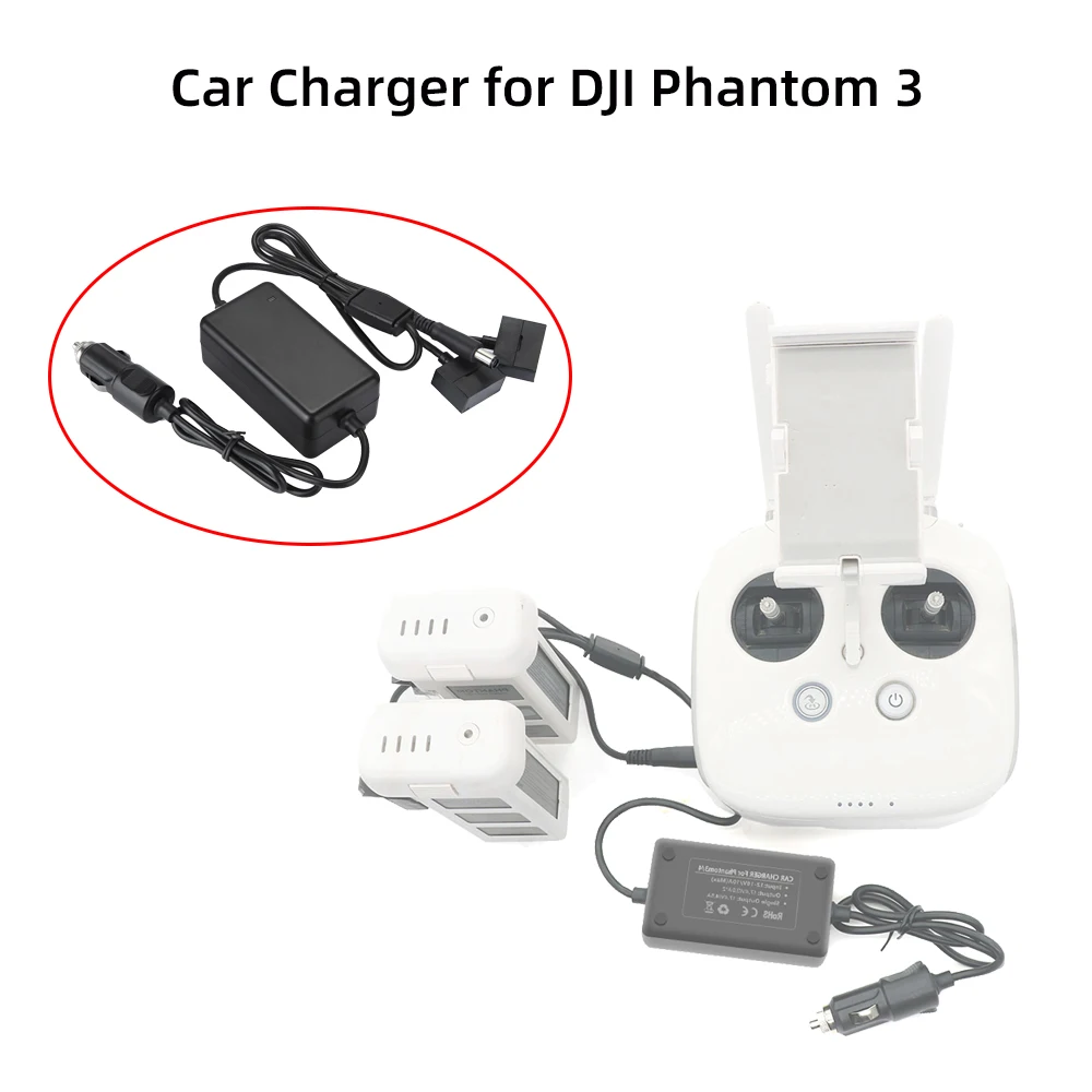 

Outdoor Travel Car Charger for DJI Phantom 3 Drone Battery Remote Controller Intelligent Charging Vehicle Portable Charger