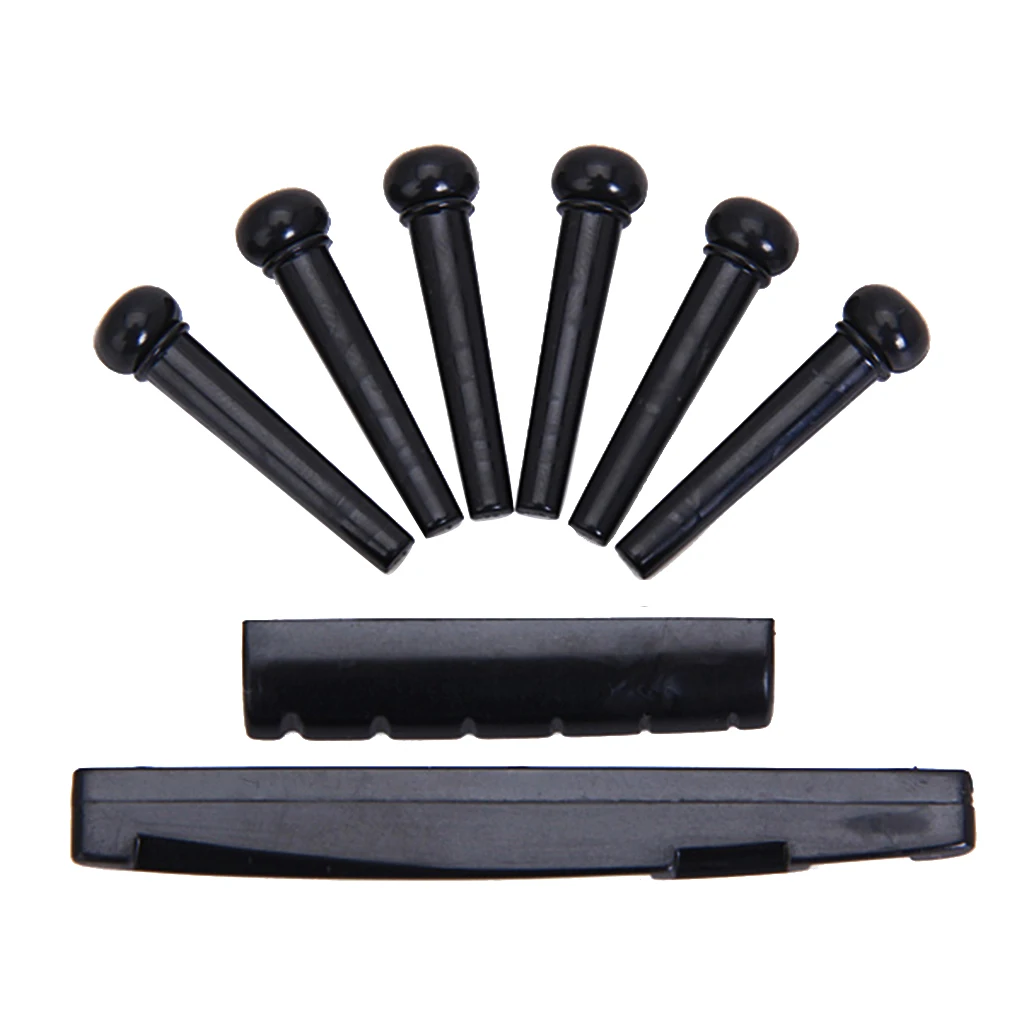 8 шт./компл. черный седло гайка и мост шпильки для 6 струнной акустической