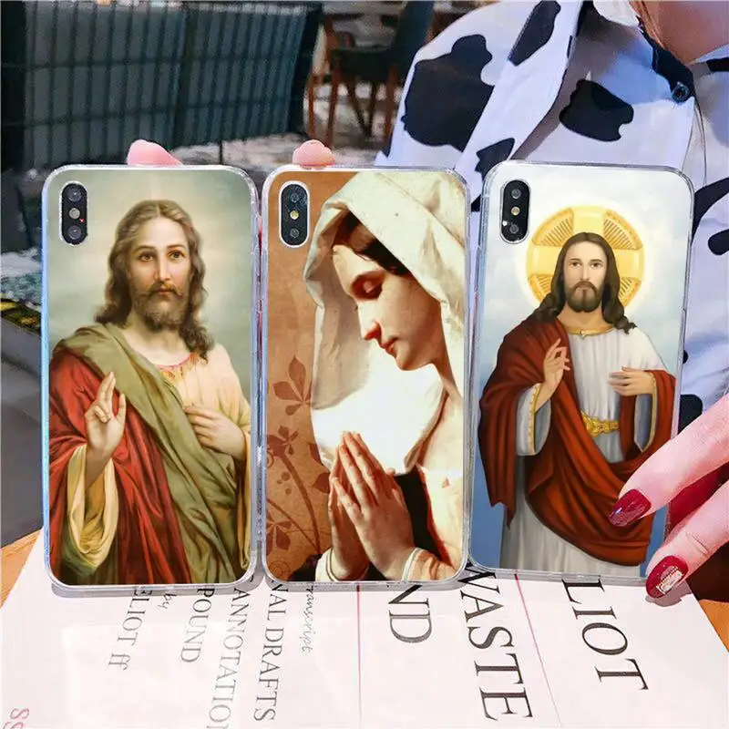 

YNDFCNB Jesus Christ God bless you Phone Case for iphone 13 11 12 pro XS MAX 8 7 6 6S Plus X 5S SE 2020 XR cover
