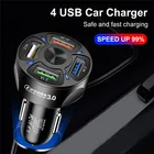Автомобильное зарядное устройство с 4 USB-портами, Quick Charge 3,0 4,0, универсальное быстрое зарядное устройство 7A, QC3.0, QC4.0, зарядное устройство для телефона для iPhone, Xiaomi, Huawei в автомобиле