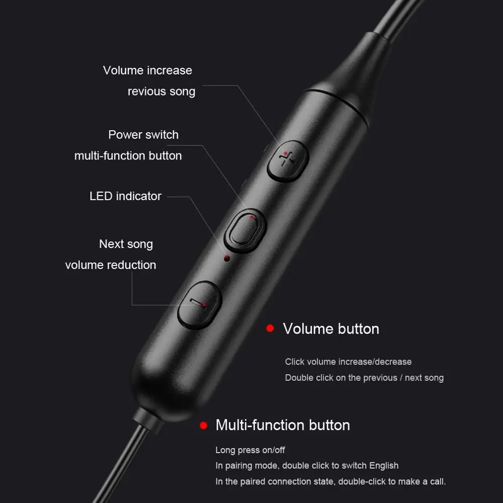 YUNAO DD9 Bluetooth спортивные наушники с двойной батареей 14 часов прослушивания музыки