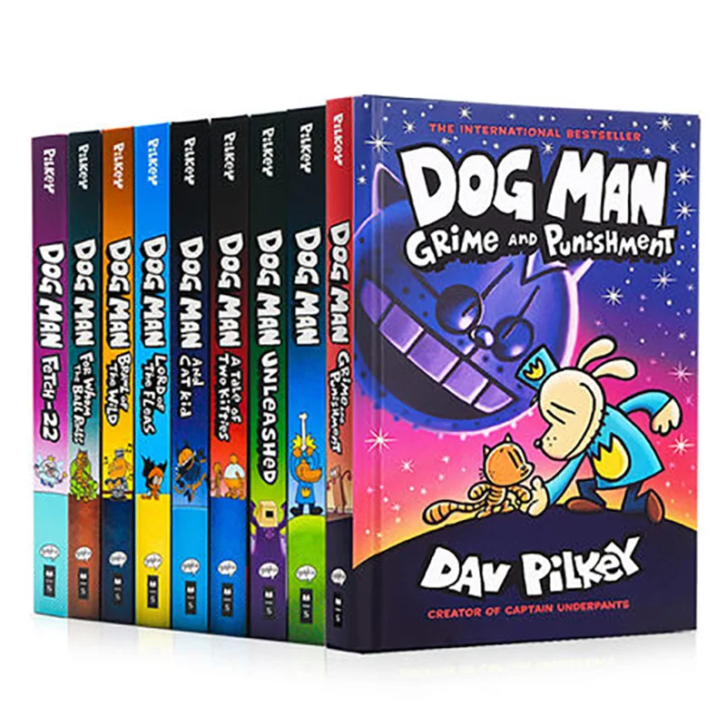 

9 Books Set Dog Man The Epic Collection 1-6 English Kids Child Hilarious Humor Novel Manga Comic Book New