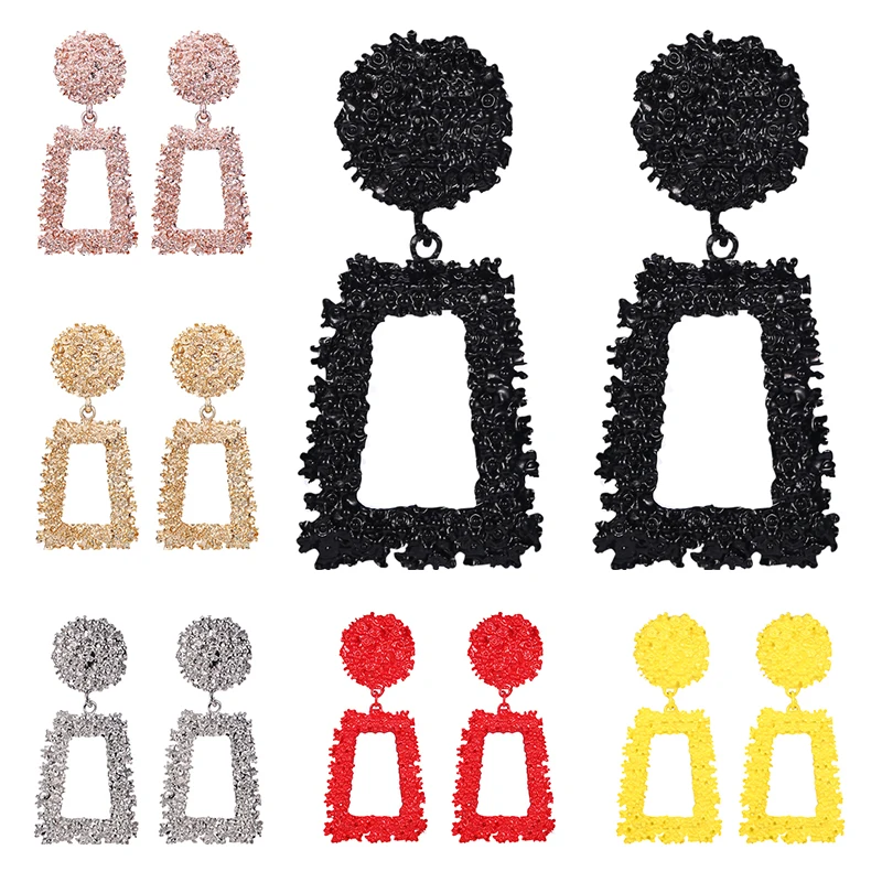 9 стилей модные золотистые металлические Висячие серьги для женщин эффектные