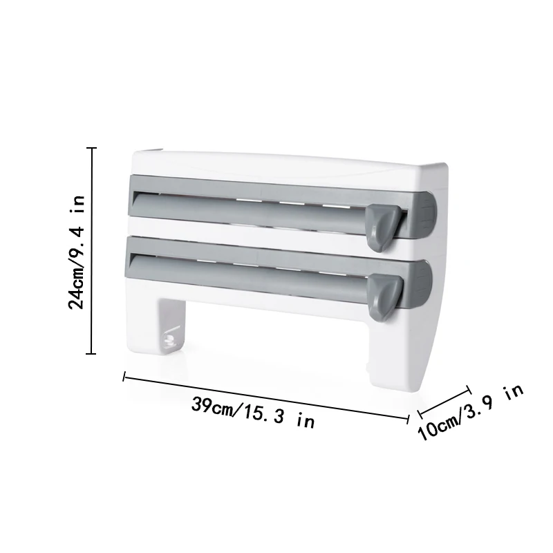 

Wall-Mount Sauce Bottle Storage Rack Multifunctional Kitchen Organizer Preservative Film Dispenser Sauce Roll Paper