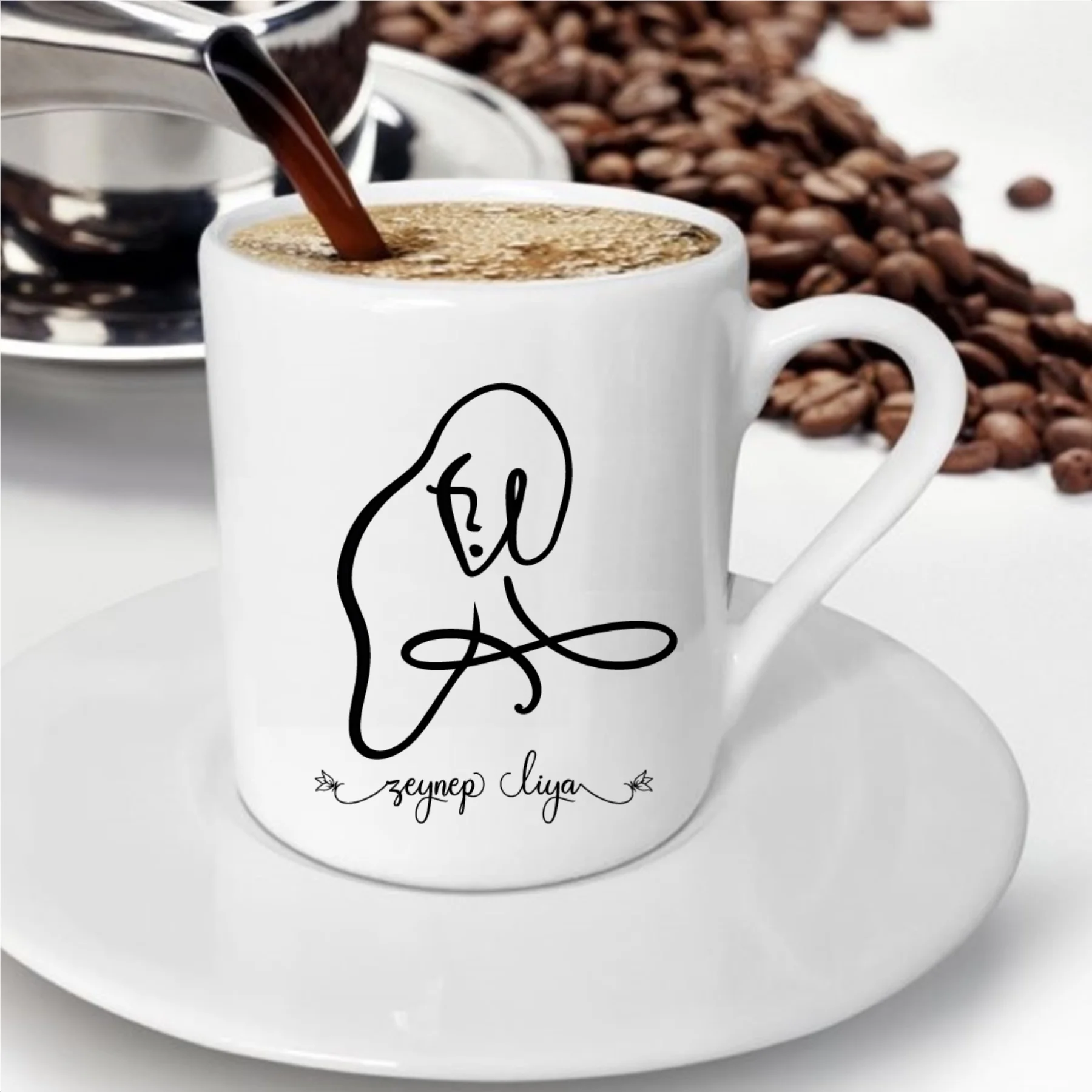 

Personalized Special Charcoal Abstract Face Coffee cup-2