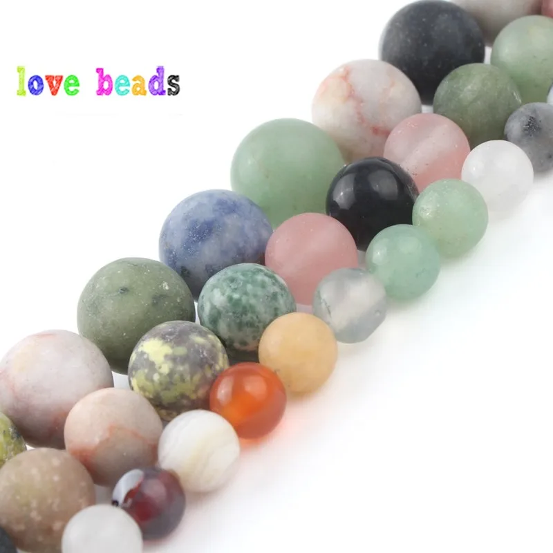 mixed stone 4 мм 6 мм 8 мм 10 мм натуральный матовый морганит Агаты тигровый глаз камень Круглые бусины для самостоятельного изготовления ювелирных изделий браслет 15'' - Цвет: mixed stone