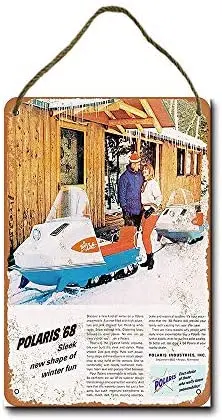 

Metal Sign 8 x 12 inch Polaris Snowmobiles Wall Decor Hanging Sign