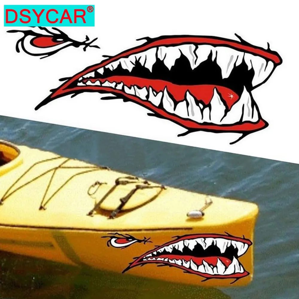 DSYCAR 1 пара виниловых наклеек на зубы акулы для шлюпки байдарки лодки рыбалки