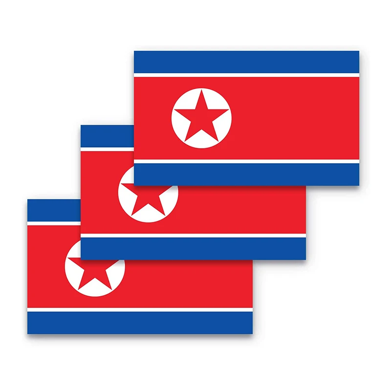 

North Korean Flag Bumper Stickers 3 Packs Are Made of Durable Waterprooftickers, Car/truck Ship/MacBook/laptop and Aders
