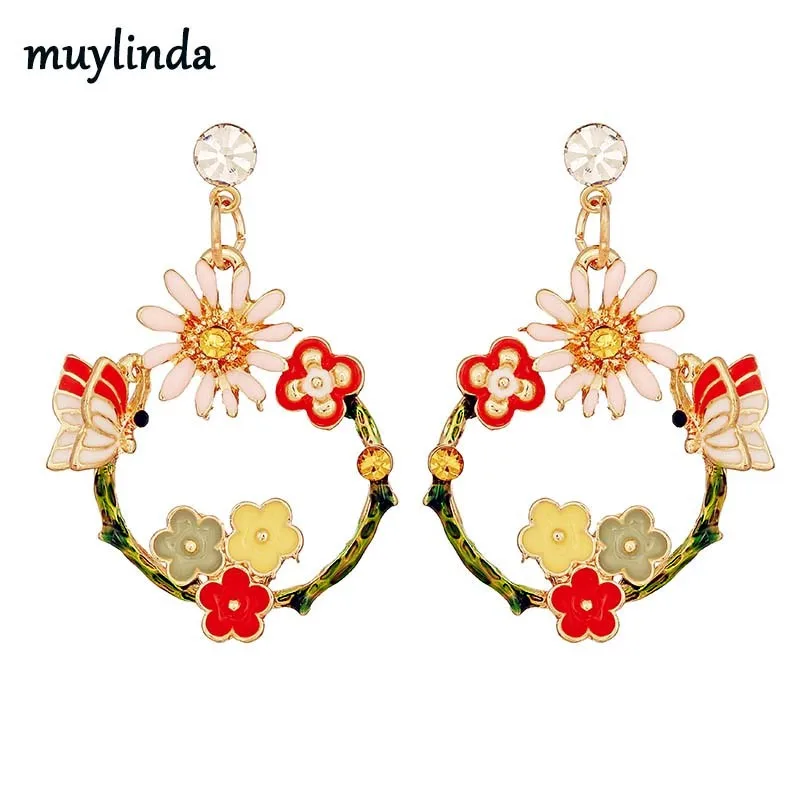 Женские Висячие серьги Muylinda цветок насекомых | Украшения и аксессуары