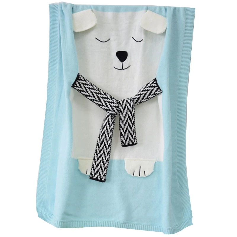 

Polar Bear Child Knitted Blanket Newborn Infant Sleeping Swaddle Wrap Sleepsack