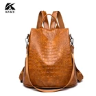 Модный женский рюкзак из спилка высокого качества, сумка через плечо, женская сумка через плечо с крокодиловым принтом, большая многофункциональная сумка