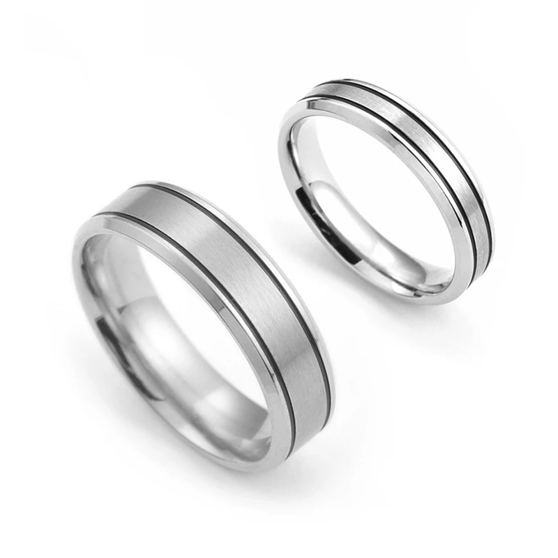 

High Quality Titanium Steel Couple Ring Jewelry Finger Fashion Accessories Fastness Fine Ornament Lover Wholesale
