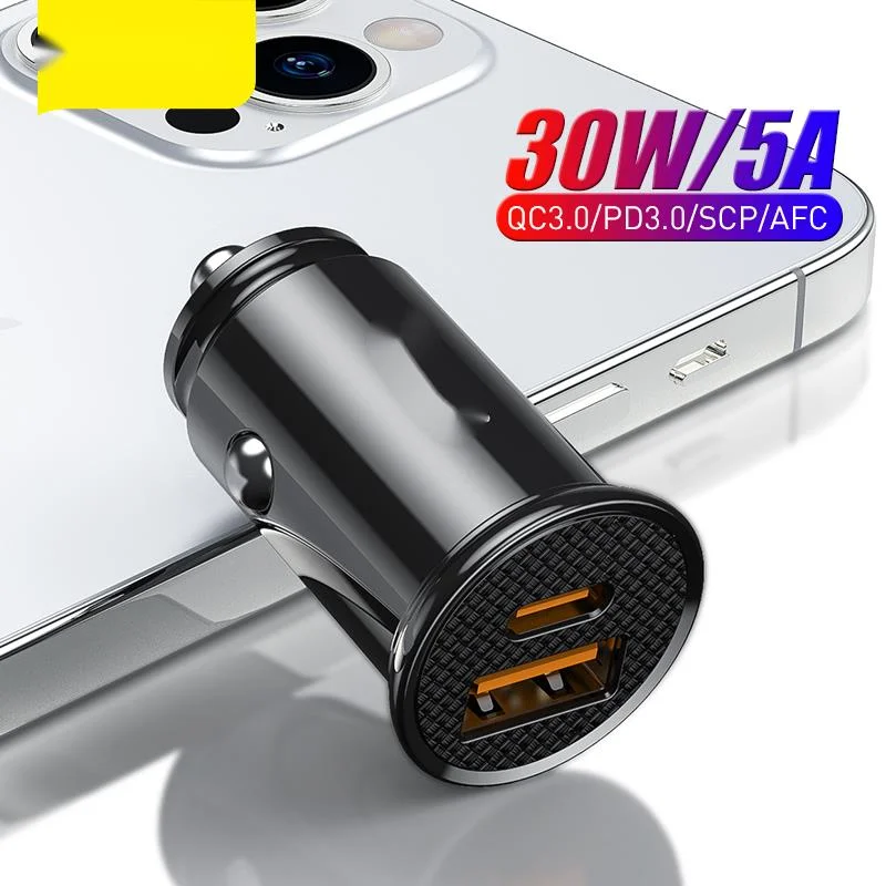 

Baseus 30W USB Car Charger Quick Charge 4.0 3.0 FCP SCP AFC USB PD Fast Charging Car Phone Charger For Huawei Xiaomi IPhone 12