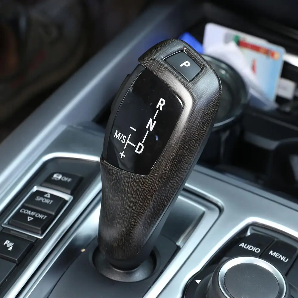 

For BMW F20 F30 F31 F34 X5 F15 X6 F16 X3 F25 X4 F26 F10 ABS Oak wood grain Car Gear Shift Head Trim For BMW Accessories L H D
