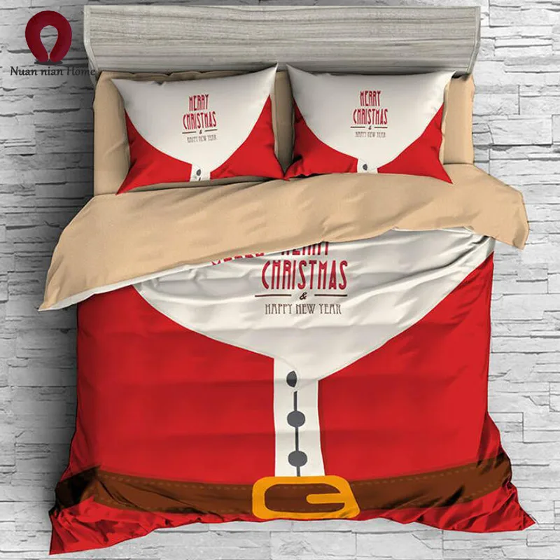 3D Christmas Bedding Set White Snowman Red Hat Festive Quilt Pillow Gift Free Shipping | Дом и сад