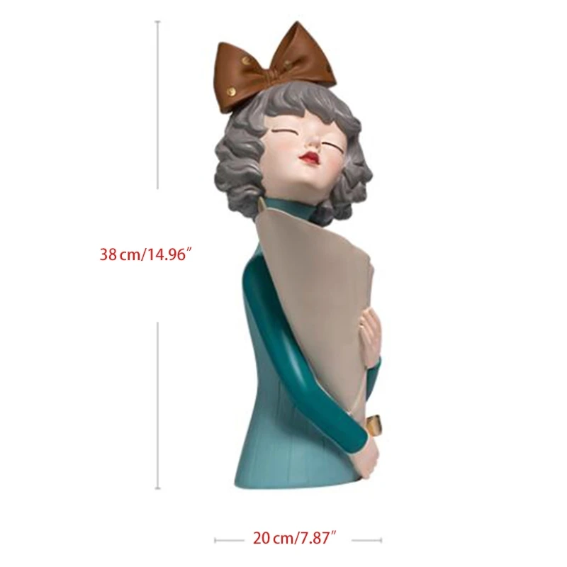 

Creative Bouquet Girl Shape Desktop Ornament Cartoon Home Desk Miniature Elegant