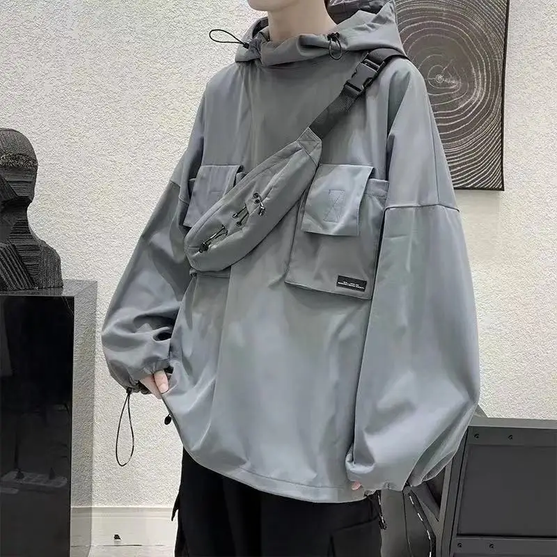 

Men's work jacket, street jacket, Japanese style jacket, jacket jacket, hooded jacket