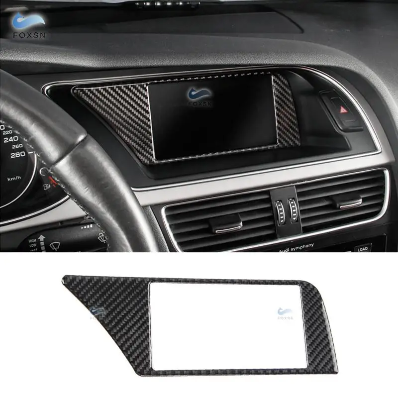 Для Audi A4 B8 2009 2010 2011 2012 2013 2014 2016 углеродное волокно внутренняя навигационная панель