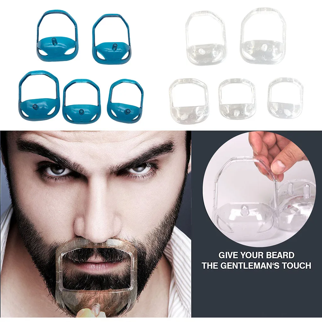 

10 Pieces Male Facial Hair Beard Styling Stencil Guide Template Outliner