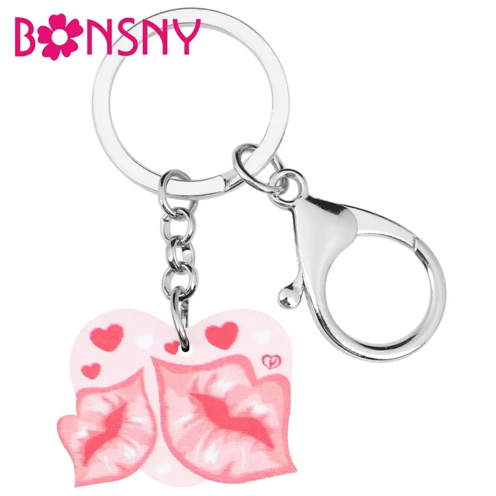 Акриловый кошелек Bonsny с надписью Love kiss Lips для женщин и девушек|Брелоки| |