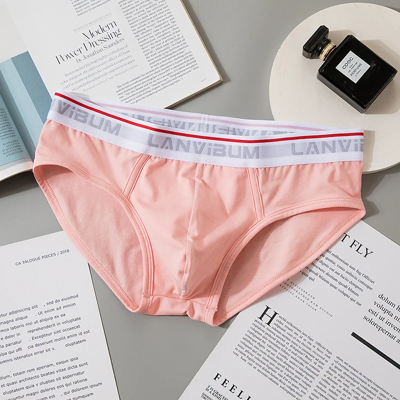 

Calzoncillos transpirables de algodón sólido para hombre, ropa interior superelástica, convexa en U, cómodos, a rayas, Sexy