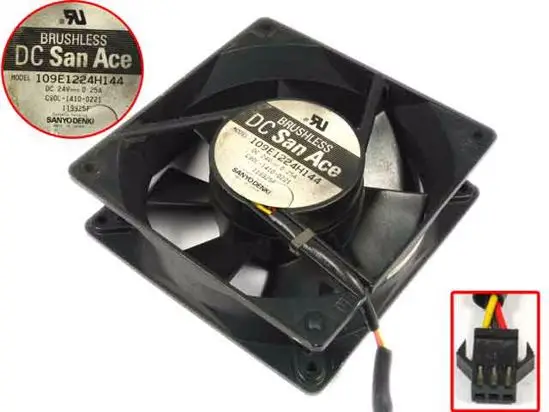 SANYO DENKI 109E1224H144 C90L-1410-0221 DC 24V 0.25A 120x120x38 мм вентилятор охлаждения сервера