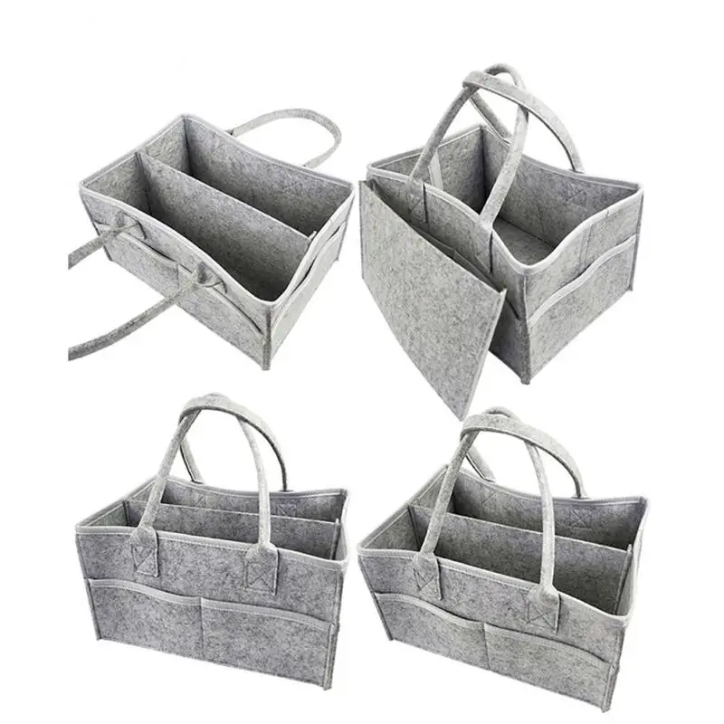 

Mommy Handbag Baby Diaper Storage Folding Foldable Disassembly Storage Bag Felt Handbag Basket Diapering Toilet Training Bag