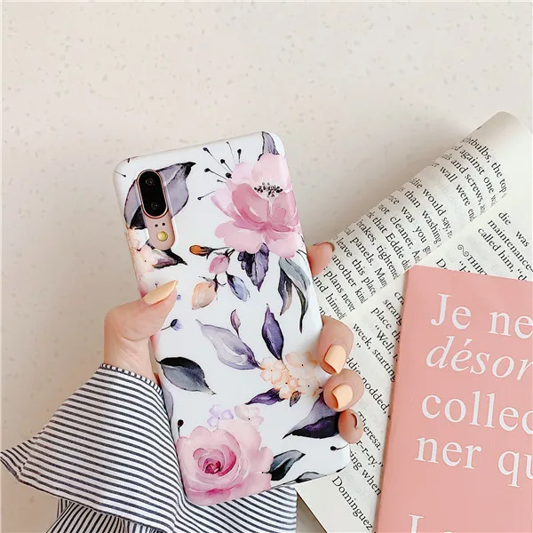 6 Геометрический мраморный цветок лист чехол на для huawei P20 P30 lite Pro винтажный Мягкий Силиконовый ТПУ чехол на для huawei mate 20 lite Pro на для Хуавей П20 П30 Мейт 20 Лайт про - Цвет: 6