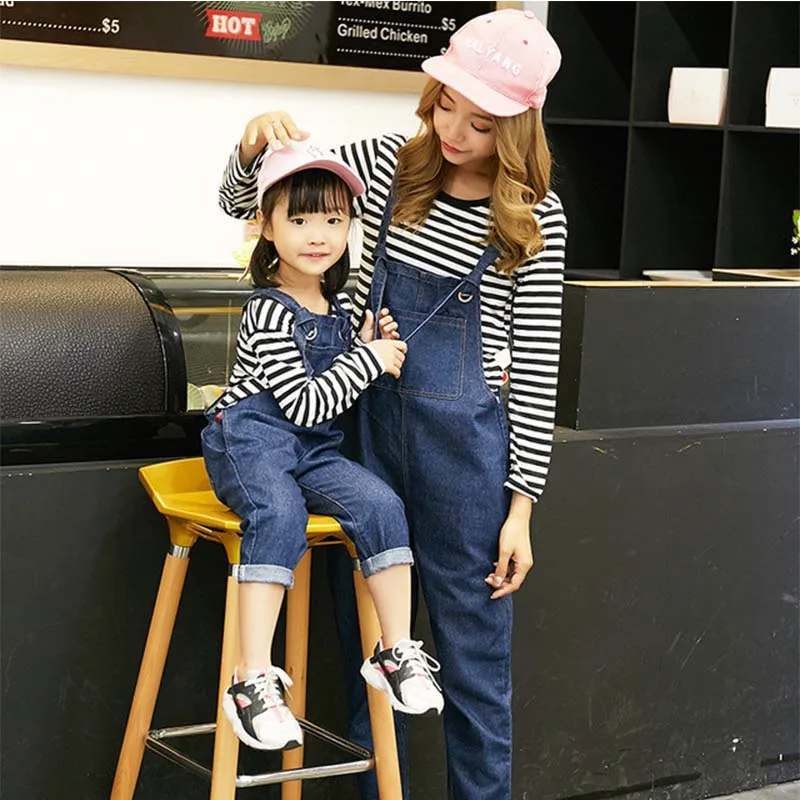 Одежда Mommy and Me семейные платья для мамы и дочки новинка 2019 футболка в полоску с