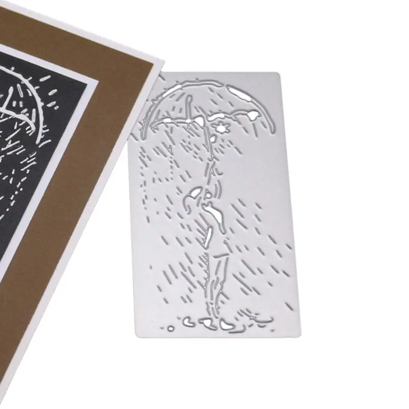 Девушка в дождь металла резки плашки трафарет для скрапбукинга &quotсделай сам&quot