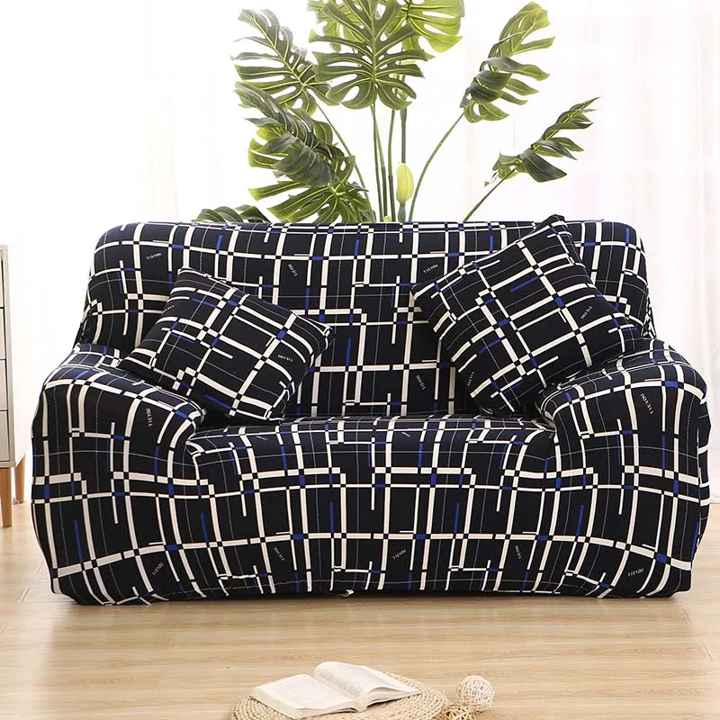 Геометрическая Печать современных Обеденная эластичные чехлы для диванов