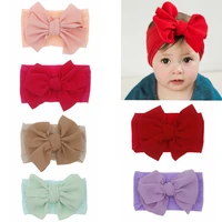 2021 new baby nylon headband soft bowknot turban hair bands for girls headbands elastic headwrap children hair accessories