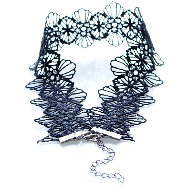 

1PCS Women Vintage Black Lace Retro Choker Collar Bib Necklace Charm Jewelrys For Women Party Gifts