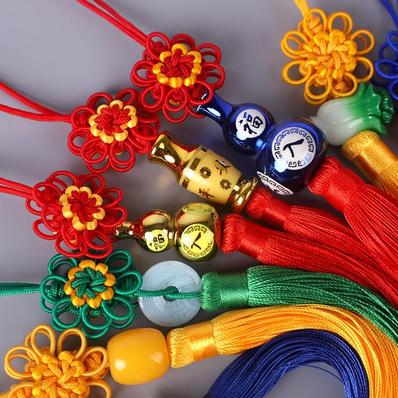 Нефритовые бусины полиэстер шелк китайские узлы кисточки бахрома сделай сам