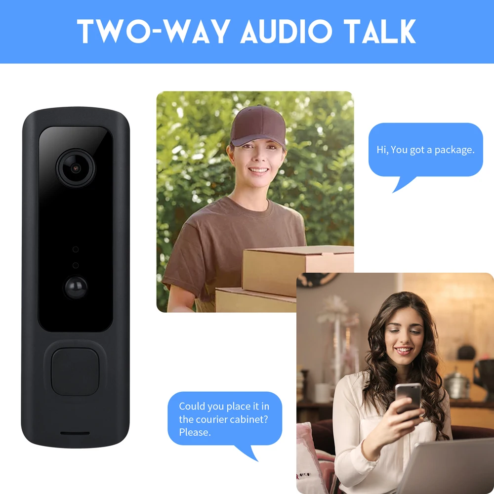 Самый дешевый видеодомофон 1080P водонепроницаемый беспроводной с Wi-Fi дверной